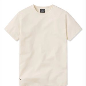 Cream Curve Hem Crew Neck T-Shirt